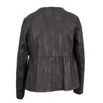 Womens Pebbled Leather Jacket // Brown (Euro: 40)