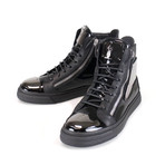 Giuseppe Zanotti // London Vernice Hi-Top Sneakers // Black (US: 7.5)