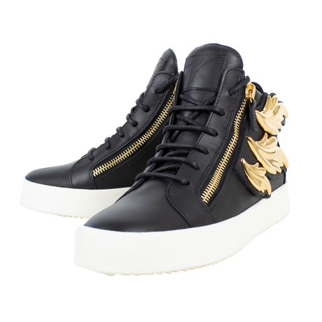 Foglia HI-Top Sneakers // Black + Gold (US: 6)