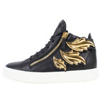 Foglia HI-Top Sneakers // Black + Gold (US: 6)