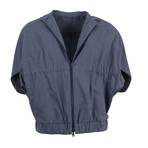 Womens Short Sleeve Zip-Up Jacket // Blue (Euro: 42)