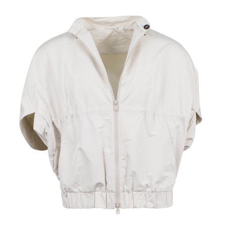 Brunello Cucinelli // Women's Short Sleeve Zip-Up Jacket // White (Euro: 44)
