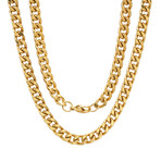 18k Gold Plated Cuban Chain Link Necklace