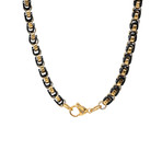 Black IP + 18K Gold Plated Byzantine Chain Link Necklace