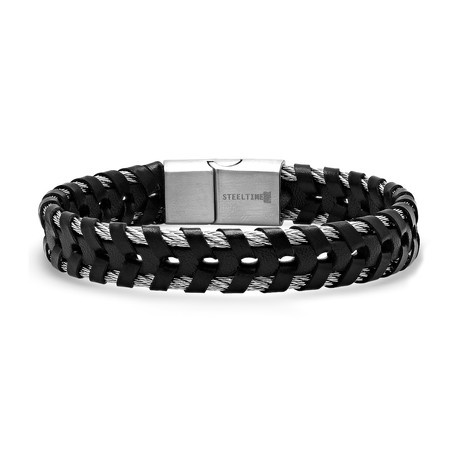 Cable Wire Intertwined Bracelet // Black