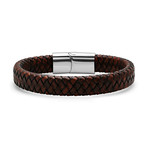 Braided Leather Bracelet // Dark Brown