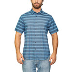 Tidal Bay Jacquard Yarn Woven Shirt // Navy (M)