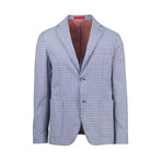 Pal Zileri // Cotton Blend Unstructured Checkered 2 Button Sport Coat // Blue (Euro: 52)