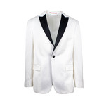 Pal Zileri // Wool Blend 1 Button Tuxedo Sport Coat // White (Euro: 52)