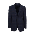 Plaid Wool Blend 2 Button Sport Coat // Blue (Euro: 50)