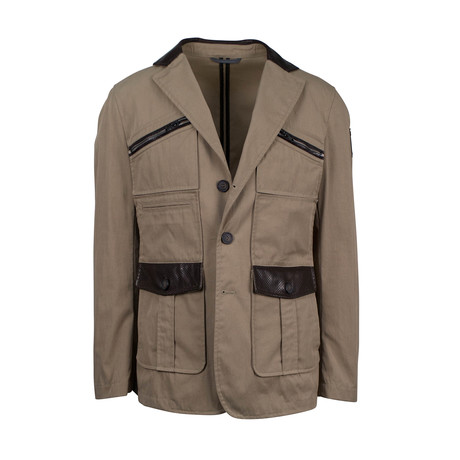 Pal Zileri // Cotton + Leather Trimmings Jacket // Brown (Euro: 44)