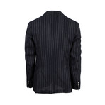 Pal Zileri // Striped Linen Blend 2 White Button Sport Coat // Black (US: 56R)