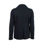 Cotton Blend Unstructured Pick Stitching 2 Button Sport Coat // Black (Euro: 48)