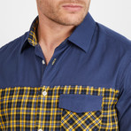 Irving Button-Up // Yellow + Navy Check (2XL)