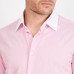 Garret Button-Up // Pink + White (2XL)