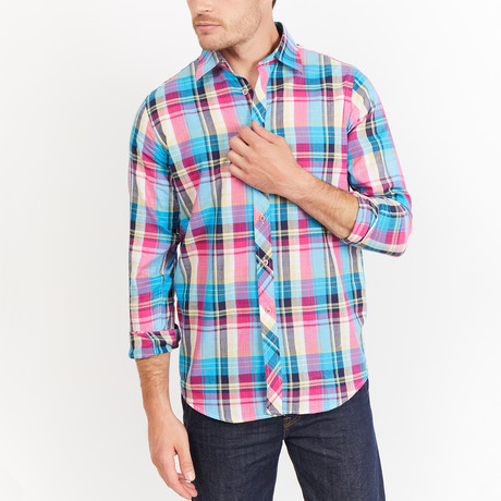 Roscoe Button-Up // Blue + Yellow + White Check (S)