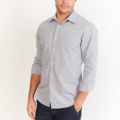 Gerald Button-Up // Gray + Blue + White (S)
