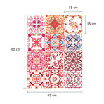 Moroccan Rose Red Mosaic // Wall Sticker