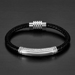 Tube ID Plate Braided Leather // Black