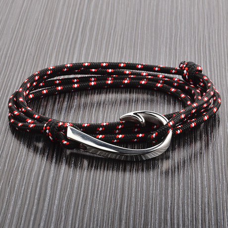 Rope Hook Clasp Wrap Bracelet // Black