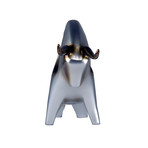 Charging Poised Bull Figurine (Black SPLAT!)