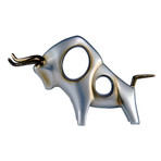 Charging Poised Bull Figurine (Black SPLAT!)