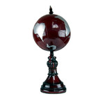 Antique Globe with Stand + Arrow (Black + Gold in Satin)