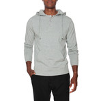 Light Weight Henley Hoodie // Light Gray (L)