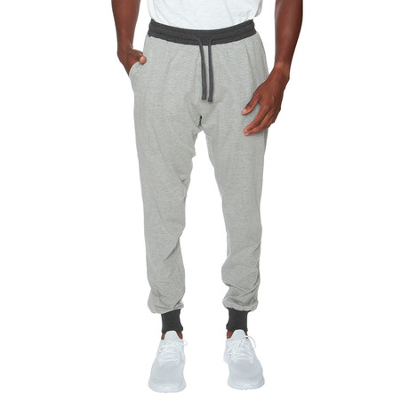 Contrasted Cuffed Lounge Pant // Light Gray + Dark Gray (L)
