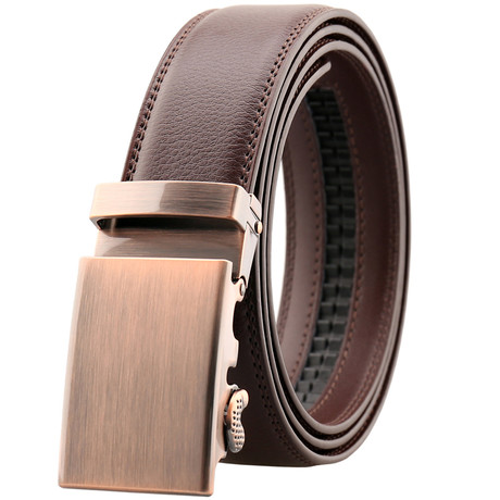 Haute Automatic Adjustable Leather Belt // Brushed Brown