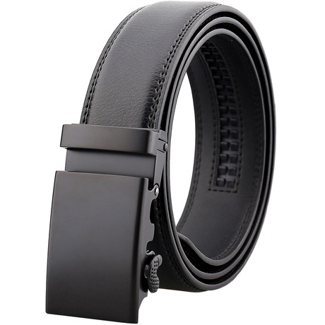 Haute Automatic Adjustable Leather Belt // Pitch Black