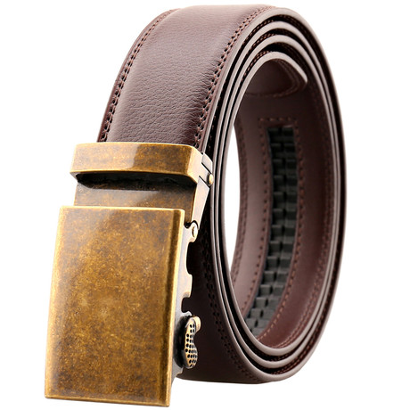 Haute Automatic Adjustable Leather Belt // Brushed Copper