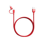 PeAk II Duo // 47" Lightning + MicroUSB Cable (Red)