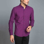 Solid Button-Up Shirt // Purple (XL)