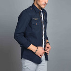 Pilot's Button-Up Shirt // Navy (S)