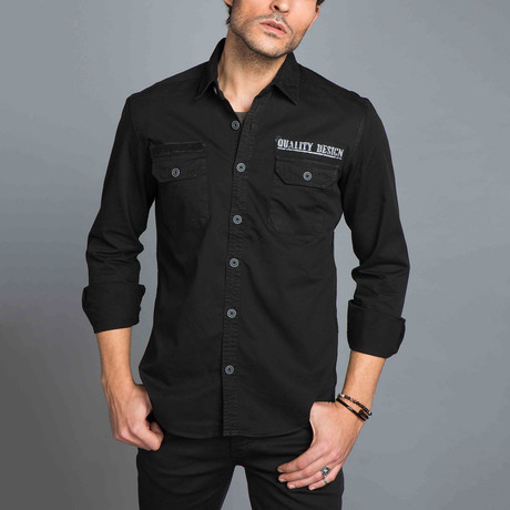 Quality Design Button-Up Shirt // Black (S)