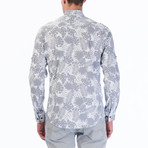 Tropical Pattern Button-Up Shirt // White (S)