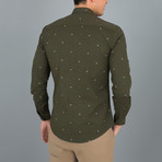 Confetti Pattern Button-Up Shirt // Khaki Green (M)