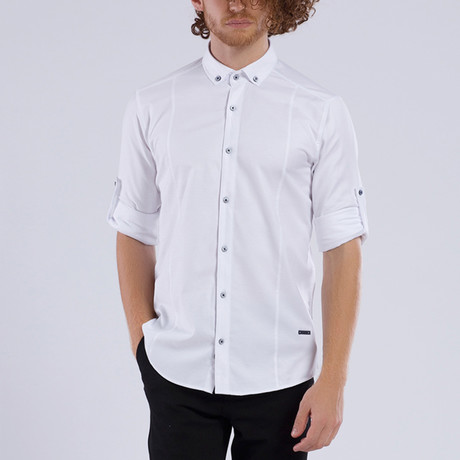 Roll-Up Oxford Button-Up Shirt // White (S)