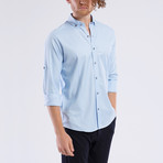 Roll-Up Oxford Button-Up Shirt // Blue (M)