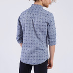 Diamonds Pattern Button-Up Shirt // Indigo (L)