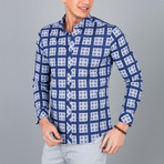 Four-Dot Grid Button-Up Shirt // White (L)