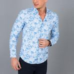 Paisley Pattern Button-Up Shirt // Sax (2XL)