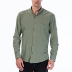 Mini Pattern Button-Up Shirt // Khaki Green (2XL)