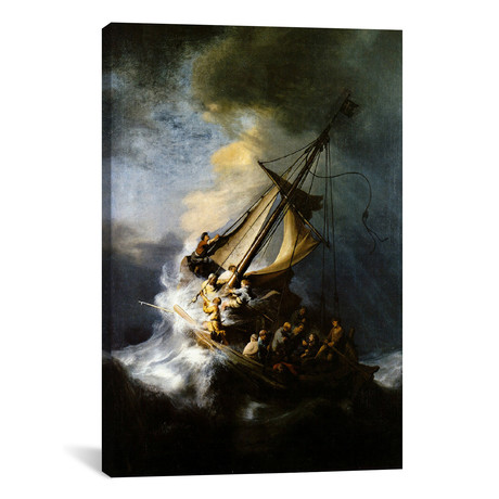 The Storm on the Sea of Galilee // Rembrandt van Rijn (26"H x 18"W x 0.75"D)