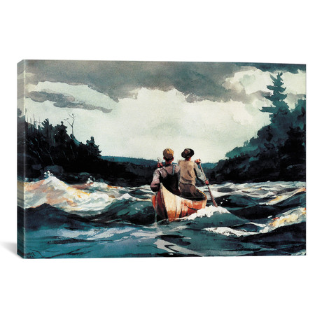 Canoe In The Rapids, 1897 // Winslow Homer (18"H x 26"W x 0.75"D)