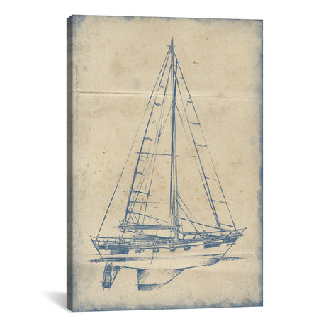 Yacht Blueprint IV (26"H x 18"W x 0.75"D)