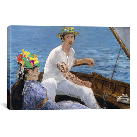 Boating - A Couple Sailing on the Boat // 5by5collective (18"H x 26"W x 0.75"D)