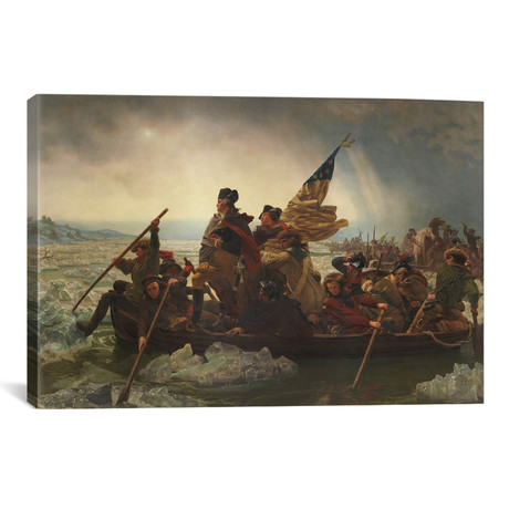 Painting Of George Washington Crossing The Delaware // John Parrot (18"H x 26"W x 0.75"D)
