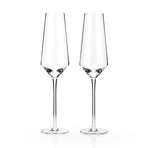 Raye Angled Crystal Champagne Flutes